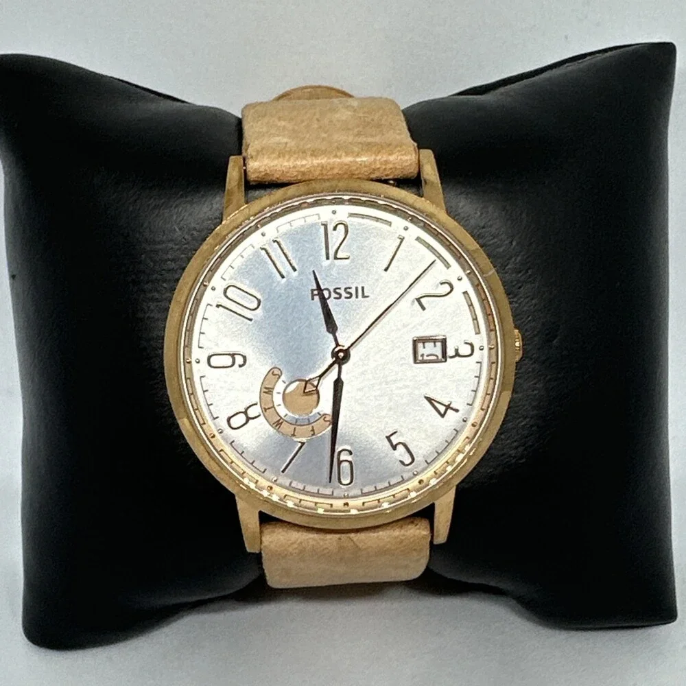 Fossil Vintage Muse ES3751 Women's Beige Leather Analog Dial Quartz Watch HME542